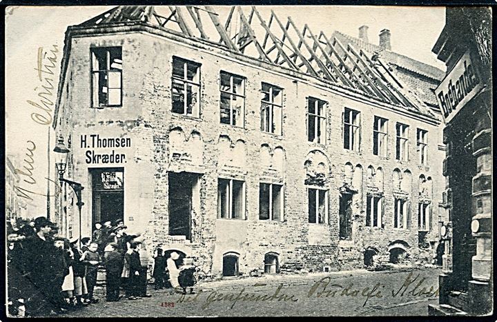 Viborg. Budolfi Kloster. Nedrivningen i 1906. H. Thomsen - Skræder. Victor Christensen no. 4582.