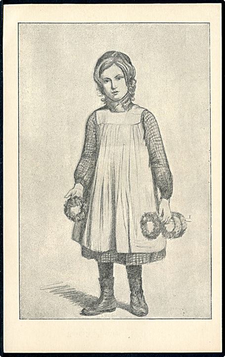 Pige med krandse. Børnehjælpsdagen 1906. U/no.