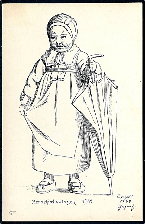 Julius Exner. Børnehjælpsdagen 1911. Chr. J. Cato U/no.