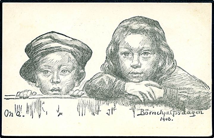 Michael Ancher. Børnehjælpsdagen 1908. Chr. J. Cato U/no.