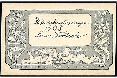 Lorenz Frölich. Børnehjælpsdagen 1908. Chr. J. Cato U/no.