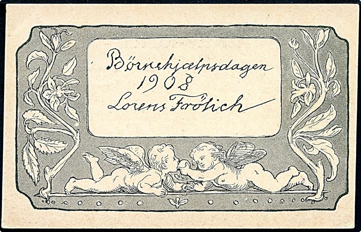 Lorenz Frölich. Børnehjælpsdagen 1908. Chr. J. Cato U/no.