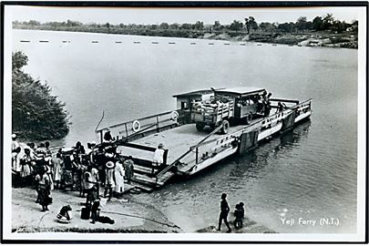 Afrika. Yeji Ferry (N.T). En flodfærge i Afrika. Fotokort no-. 750. 