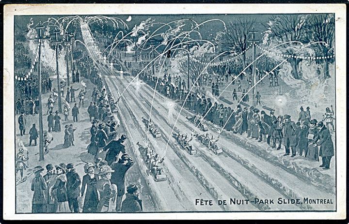 Canada. Fête de Nnuit - Park slide, Montreal. Illustrated Post Card Co u/no. 