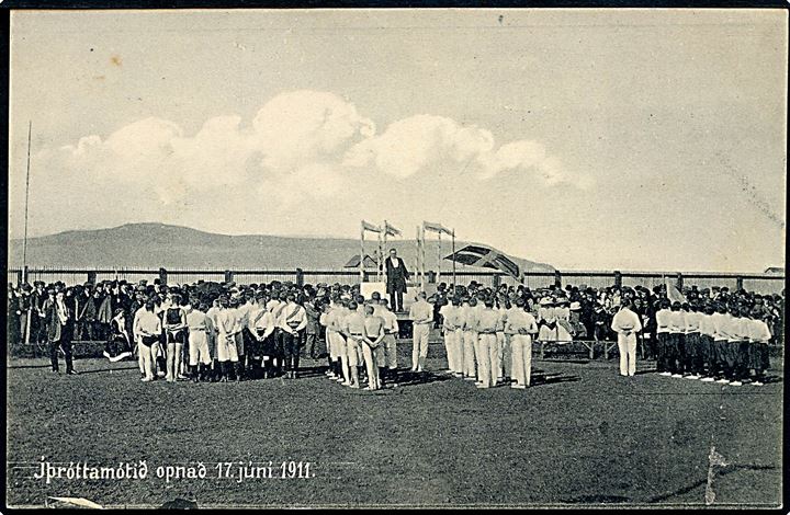 Reykjavik, åbning af idrætsstævne d. 17.6.1911. E. Gunnarsson u/no.