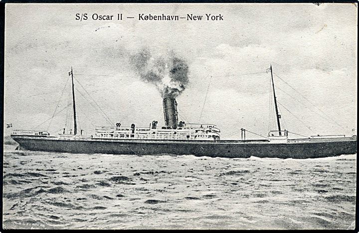 Oscar II, S/S, Skandinavien - Amerika linie på ruten København - New York. No. 4010. 