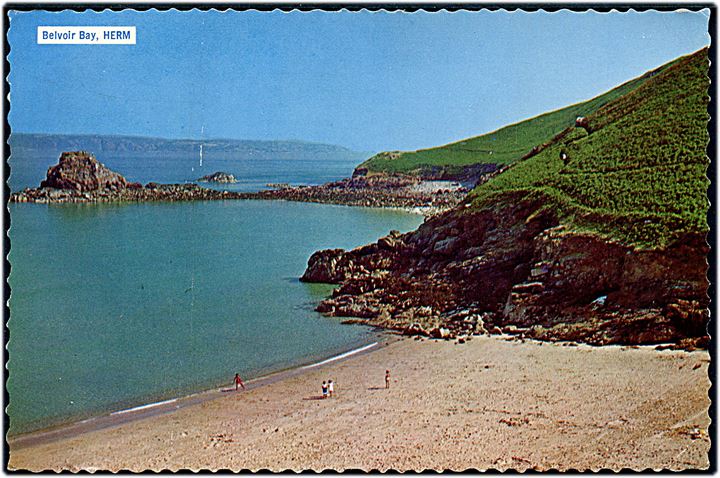 3d Elizabeth regional udg. og 8d Herm Island lokal udg. på brevkort stemplet Herm Island d. 2.7.1965 og Guernsey d. 5.7.1965 til England.