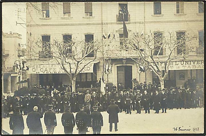 Militærparade i forcalquier i anledningen af Den fransk-preussiske krig i 1870, Frankrig. Fotokort u/no. 