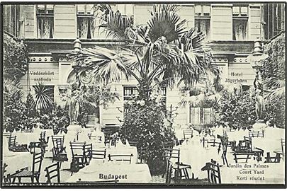 Palmehaven paa Hotel Jägerhorn i Budapest, Ungarn. Fénynyomdai no. 460.
