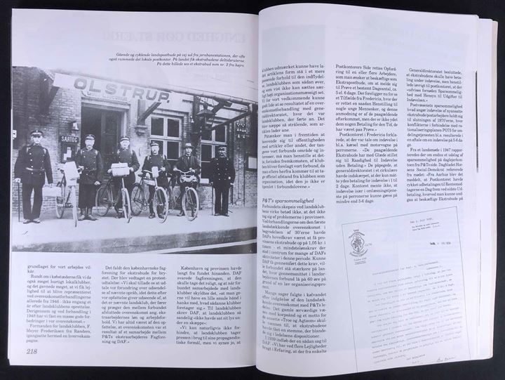 Postarbejdernes historiebog. Udgivet i anledning af Postarbejdernes Fagforenings 50 års jubilæum. 256 sider.
