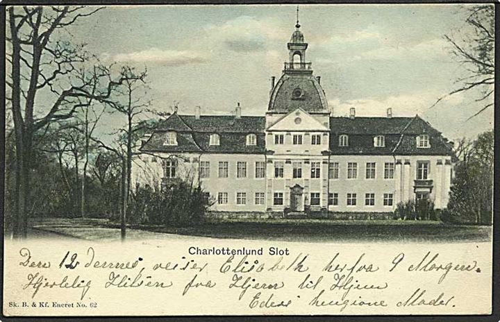 Charlottenlund Slot. Sk. B. & Kf. no. 62.