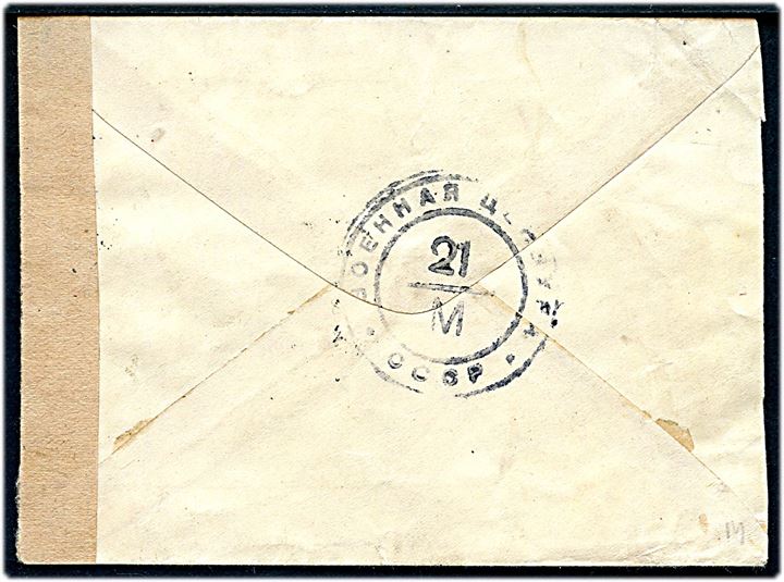 30 kop. og 1 ryb. på brev fra Charkow d. 24.1.1945 til Zurzach, Schweiz. Åbnet af russisk censur 21/M.