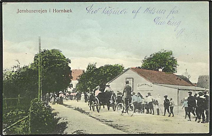 Parti fra Jernbanevej i Hornbæk. J.M. no. 535.