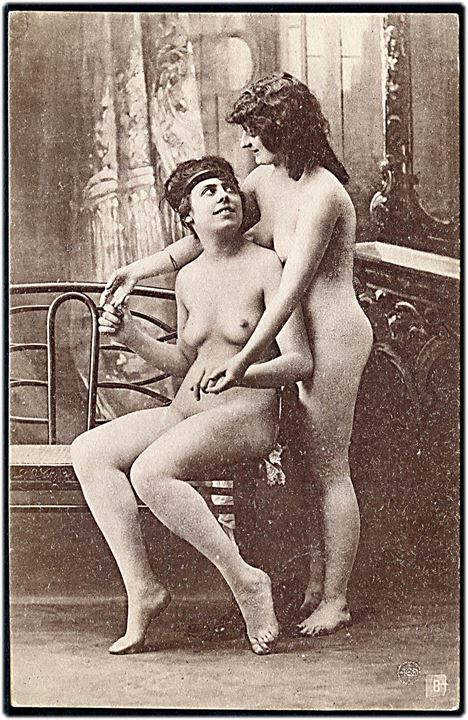 Erotisk postkort. 2 nøgne kvinder. Nytryk. Serie 6. 