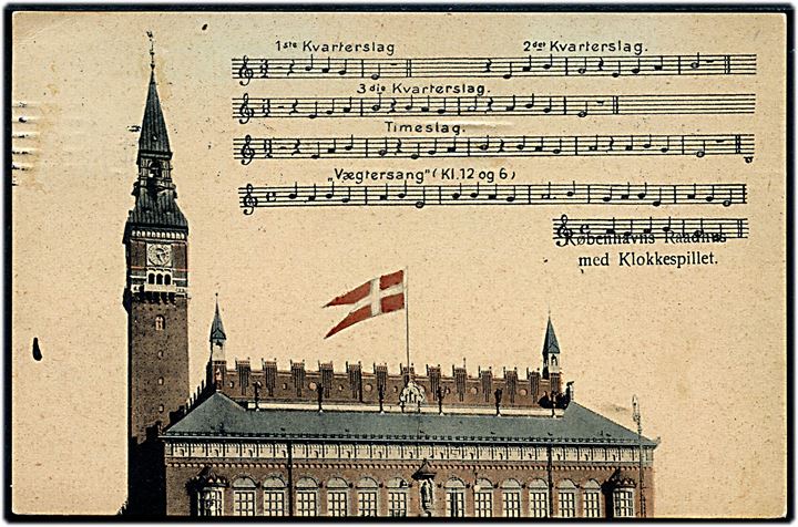 København. Københavns Raadhus med Klokkespillet. Fritz Benzen type IV no. 65