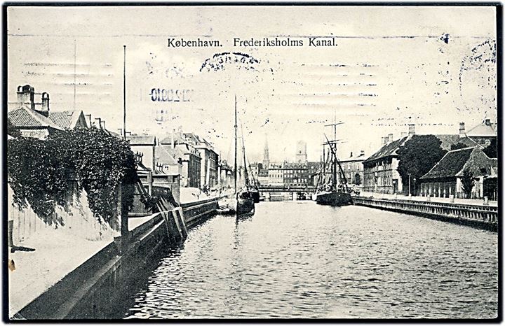 København. Frederiksholms Kanal med sejlskibe. Fritz Benzen type IV no. 154