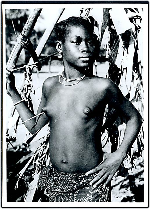 Ufrankeret brevkort (Ung afrikaner) dateret Elisabethville d. 15.2.1963 og stemplet Organisation des Nations Unies au Congo d. 18.2.1963 til København, Danmark.