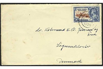 30 c. Crown Jubilee på brev fra Tanga d. 29.11.1935 til Løgumkloster, Danmark.