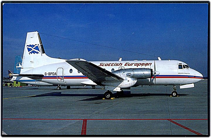 British Aerospace (HS) 748-334 G-BPDA fra Scottish European Airways i Frankfurt 1990.
