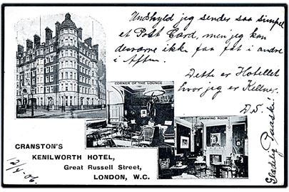 London, Cranston's Kenilworth Hotel. 