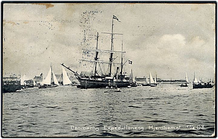 Købh., Danmarks Expeditionens hjemkomst d. 23.8.1908. N. K. u/no.