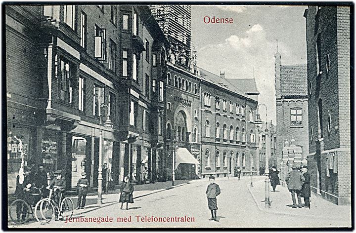 Odense, Jernbanegade med Telefoncentralen. W. & M. no. 294.