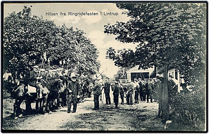 Lintrup, Hilsen fra Ringridefesten. C. C. Biehl no. 3289.