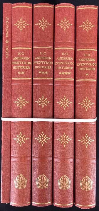 H. C. Andersen Eventyr og Historier af Bo Grønbech (red.) 4 bind (300+288+298+286 sider) + H. C. Andersen Digte 76 sider. Flot illustreret samlet værk. 