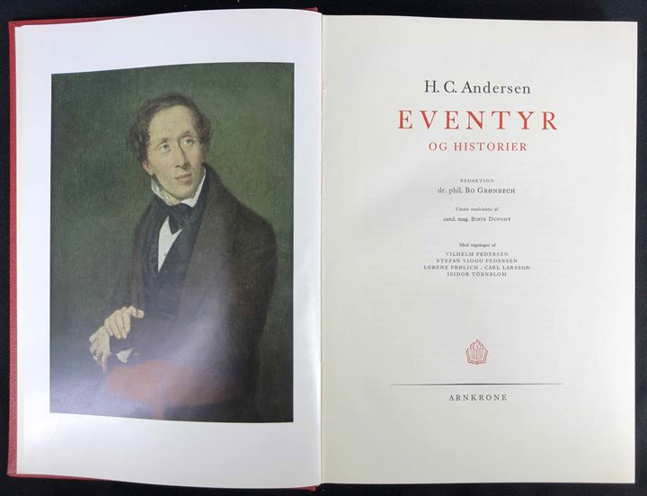 H. C. Andersen Eventyr og Historier af Bo Grønbech (red.) 4 bind (300+288+298+286 sider) + H. C. Andersen Digte 76 sider. Flot illustreret samlet værk. 