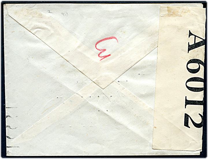 1d George VI Tangier provisorium single på brev stemplet British Post Office Tangier d. 23.6.1943 til H. M. Dockyard, Gibraltar. Åbnet af lokal censur i Gibraltar no. A6012.