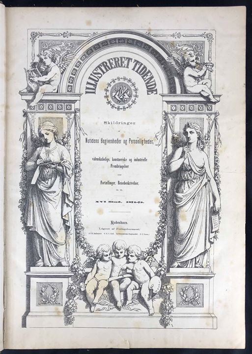 Illustreret Tidende. Indbundet bind 16 med nr. 784-835 fra perioden 1.10.1874-30.9.1875. Intakt indbinding.