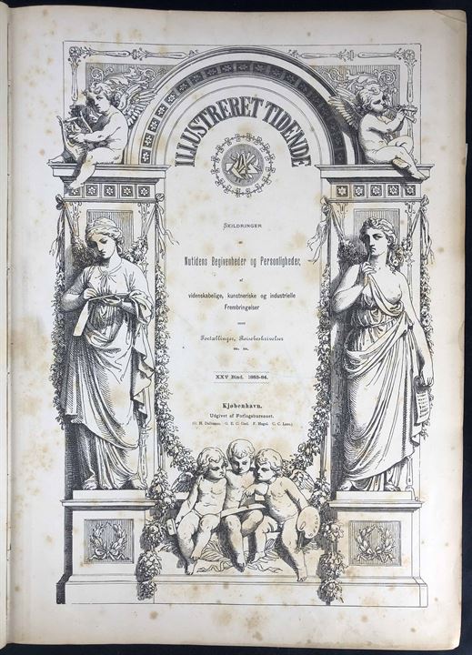Illustreret Tidende. Indbundet bind 25 med nr. 1253-1305 fra perioden 1.10.1883-30.9.1884. Intakt indbinding.