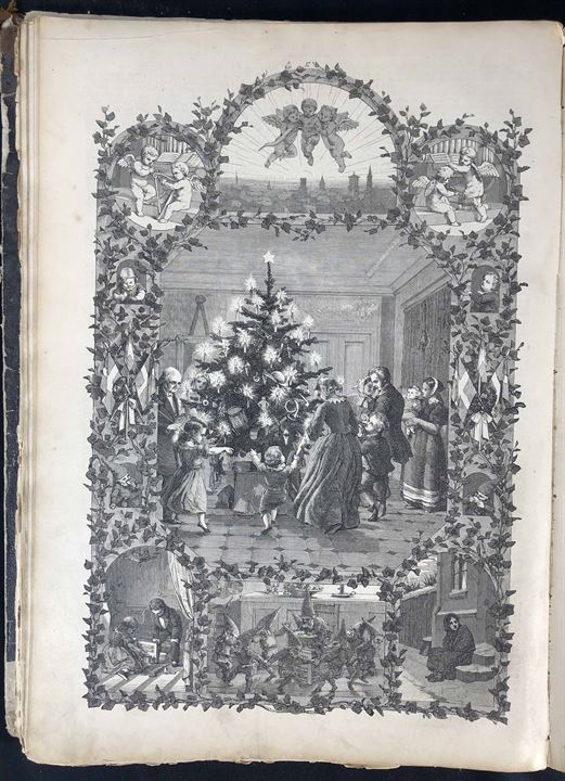 Illustreret Tidende. Indbundet bind 1 med nr. 1-53 fra perioden 2.10.1859-30.9.1860. Slidt indbinding og flere løse sider. Sjælden 1. årgang.