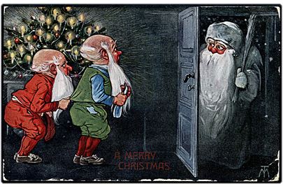 MT: Julemande besøger dværgene. E. Nister no. 410. (Slidt i kanten). 