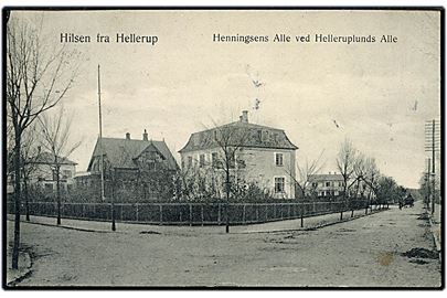 Hilsen fra Hellerup. Henningsens Alle ved Helleruplunds Alle. V. Tilling no.3237. 