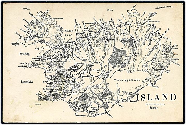 Island, landkort. Stenders no. 17052.