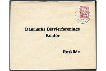 20 øre Fr. IX på brev annulleret med pr.-stempel Sønder Nissum pr. Ulfborg d. 25.8.1949 til Roskilde.