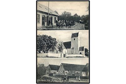 Kalvehave, partier med H. P. Carstensens købmandshandel, kirke og gårde. H. Schmidt no. 25159.