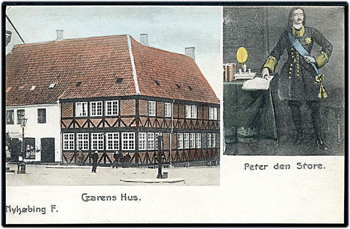Nykøbing F., Czarens Hus med billede af Peter den Store. Stenders no. 561.