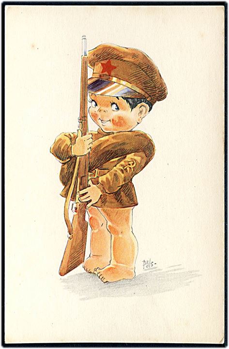 Erik Pålsson: Sovjet-Rusland. Dreng i uniform. Alex Vincents no. 5000/9.