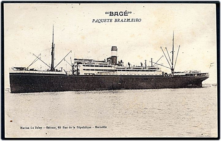 20 c. på brevkort (S/S Bagé) annulleret Port Said Egypte d. 7.3.1921 og sidestemplet Paquebot til Frankrig.