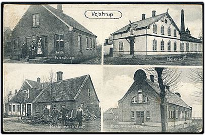 Vejstrup, partier med Petersborg, Mejeriet, Maskinværksted og Forsamlingshus. H. Schmidt u/no.