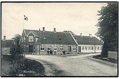 Humble, Posthus og telegrafstation. C. Jessen-Tusch u/no. Frankeret med 5 øre Fr. VIII annulleret lapidar Humble d. 10.12.1907.