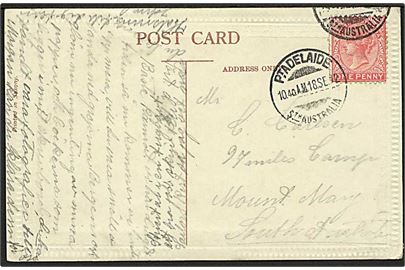 1d Victoria på brevkort fra Pt. Adelaide d. 18.9.1912 til Mount Mary, South Australia.