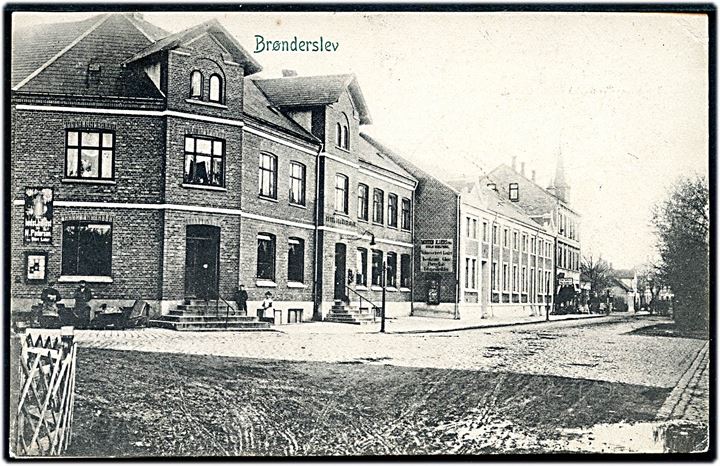 Brønderslev, gadeparti. P. Alstrup no. 5155.