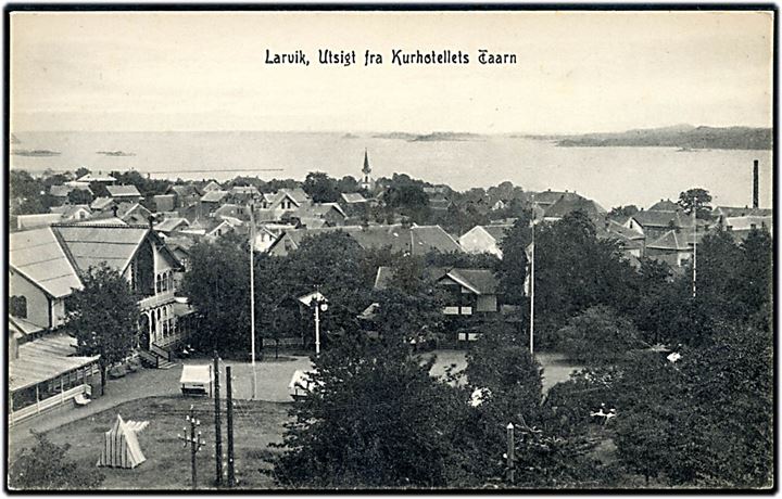 Norge. Larvik, udsigt fra Kurhotellets taarn. Lunds boghandel u/no.
