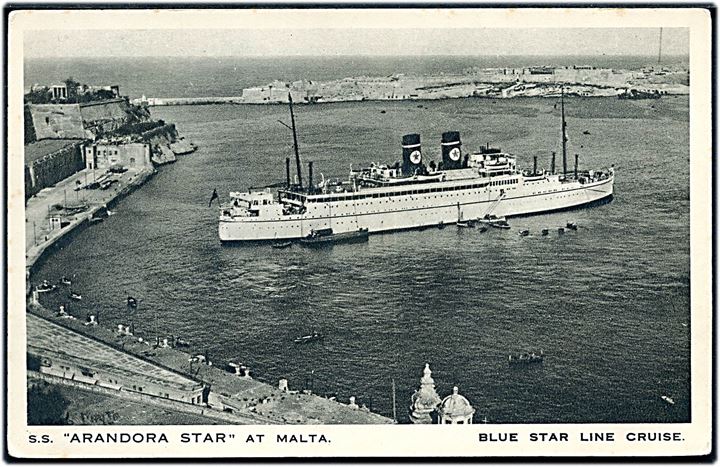 Arandora Star, S/S, Blue Star Line ved Malta. 