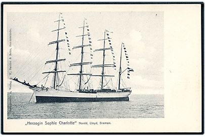 Herzogin Sophie Charlotte, Nordd. Lloyd sejlskib. W. Sander & Sohn, Geestemünde.