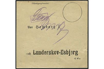 Tysk brevbundt vignet C47c fra Hamburg 1 til dansk bureau: Lunderskov - Esbjerg.