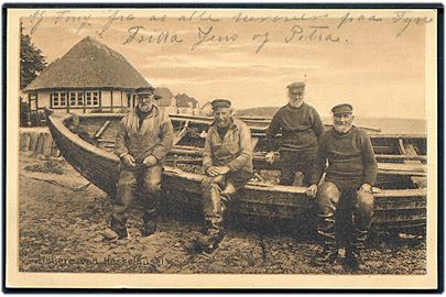 Nyborg. Fiskere ved Hesselhuset. Stenders no. 41636. 